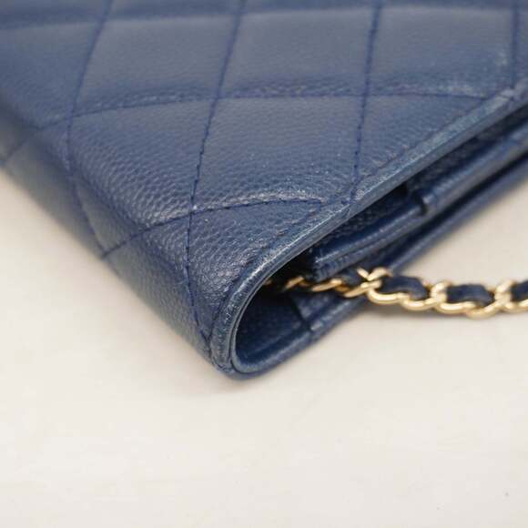 CHANEL Authentic Blue Caviar Leather Wallet - Picture 7 of 15